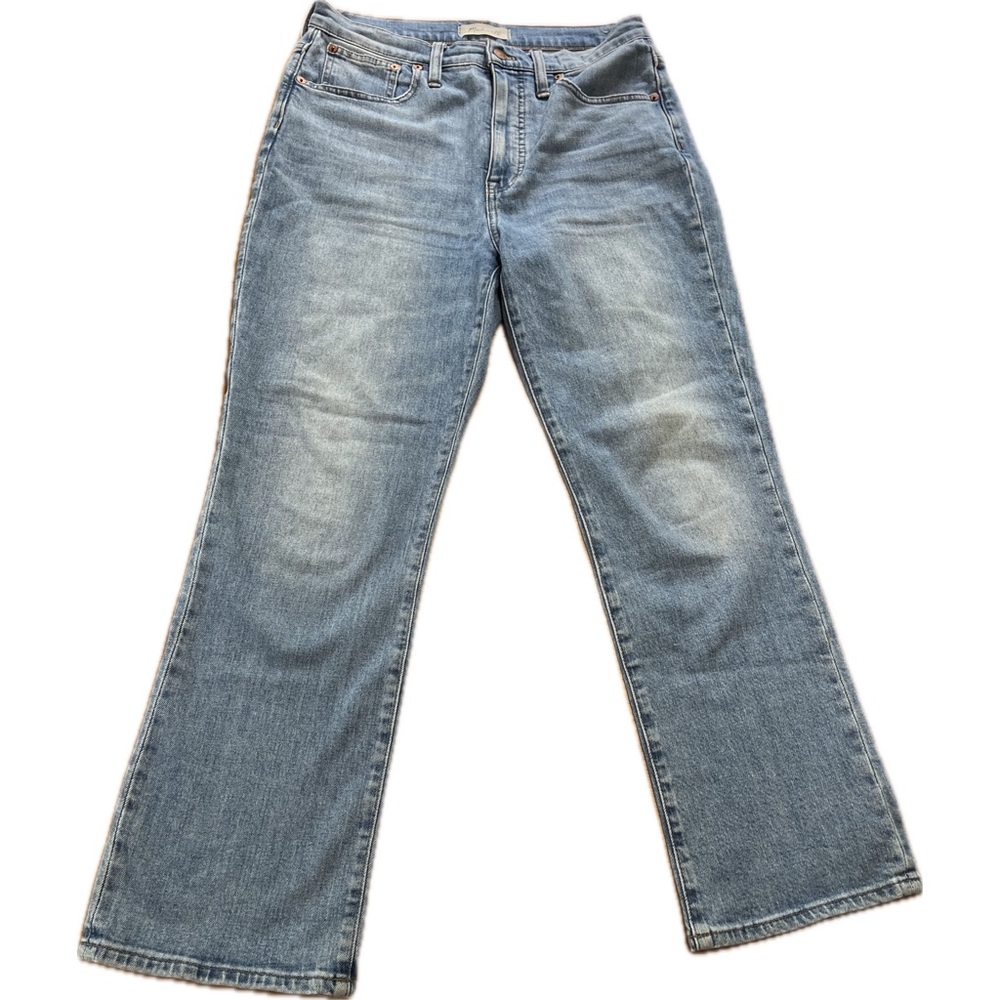 MADEWELL SIZE 28 SLIM DEMI BOOT JEANS MID WAISTED LIGHTLY DISTRESSED